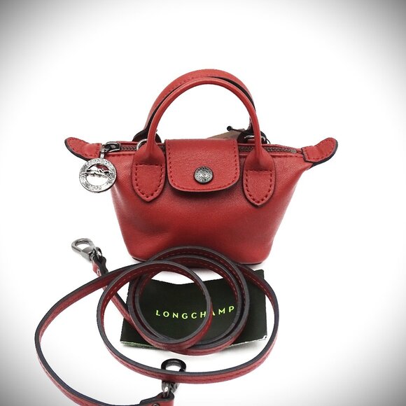 LONGCHAMP Le Pliage Cuir Sienna Color Nano Crossbody Bag - Picture 1 of 10